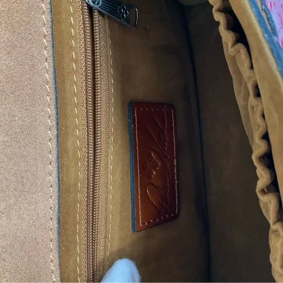 EUC Patricia Nash Laurentina Tooled Leather Crossbody|Clutch - Magenta - Picture 13 of 14